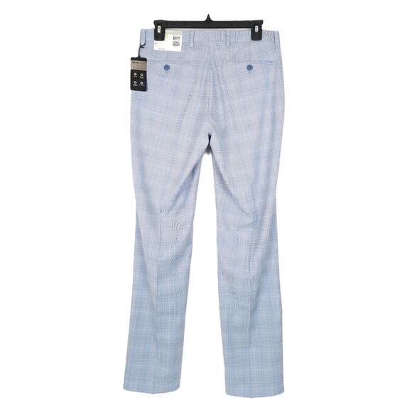 Alfani Men's Slim-Fit AlphaTech Stretch Suit Pants Light Blue Plaid 30x30 NWT - Picture 3 of 6